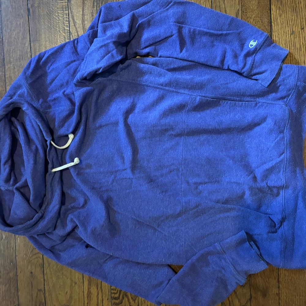 purple Champion Authentic brand hoodie